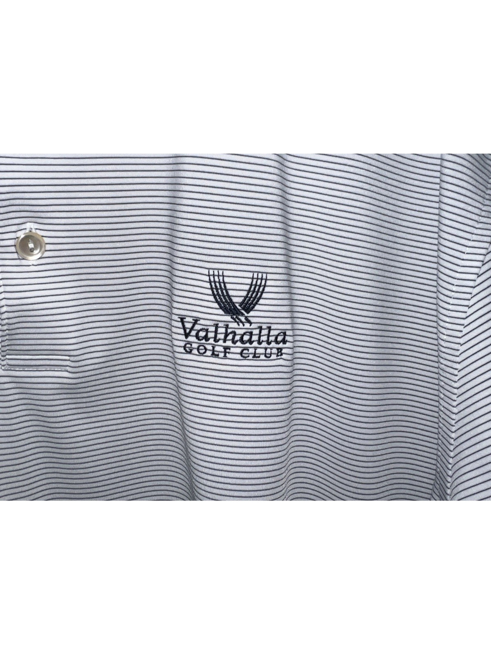 Peter Millar Summer Comfort Polo Men's XL White Blue Strip Valhalla Golf Preppy